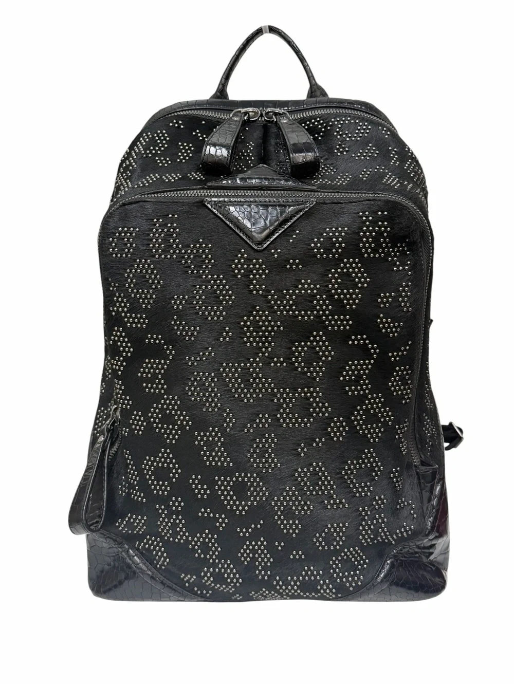 Rare MCM Black Duke Odeon Large Backpack with Gunmetal Hardware